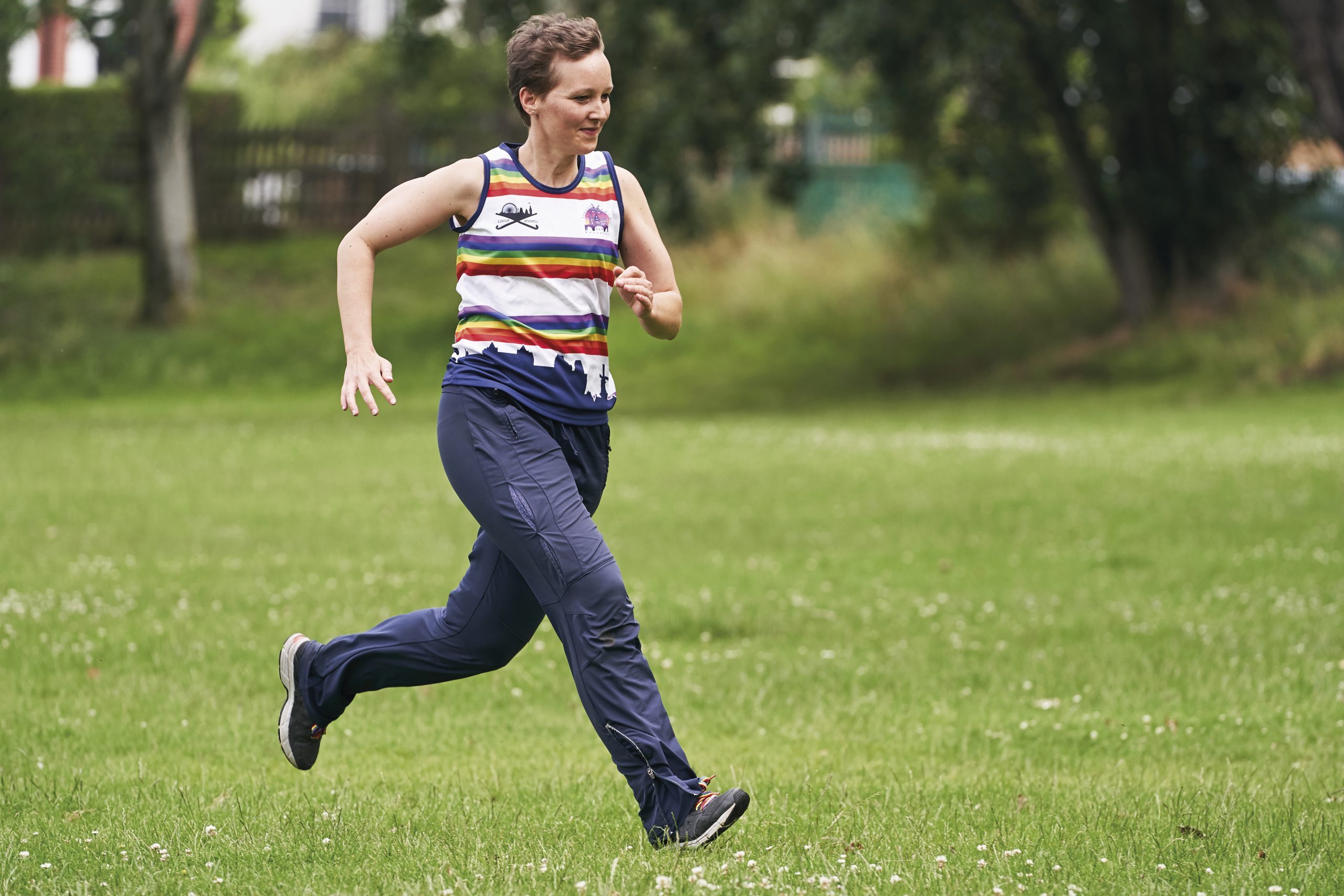 White woman aged 35-45 running