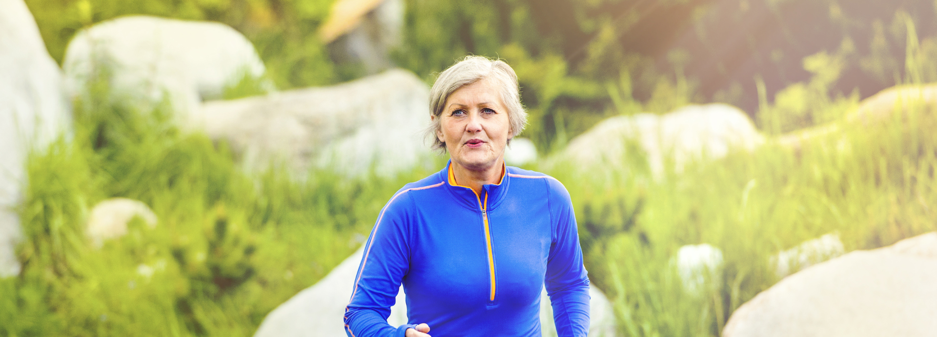 Woman aged 55-65 running