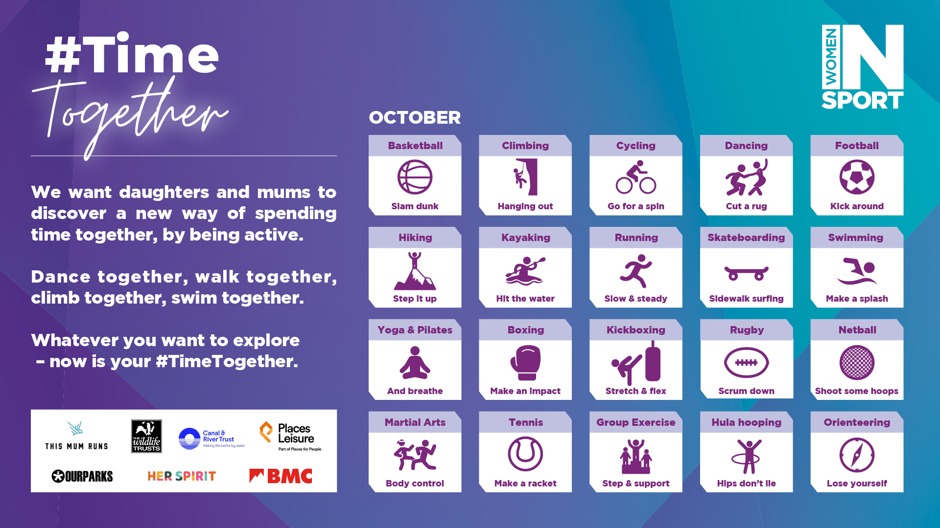 #TimeTogether infographic of activities
