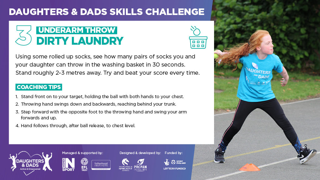 Daughters and Dads Skills Challenge Underarm Throw