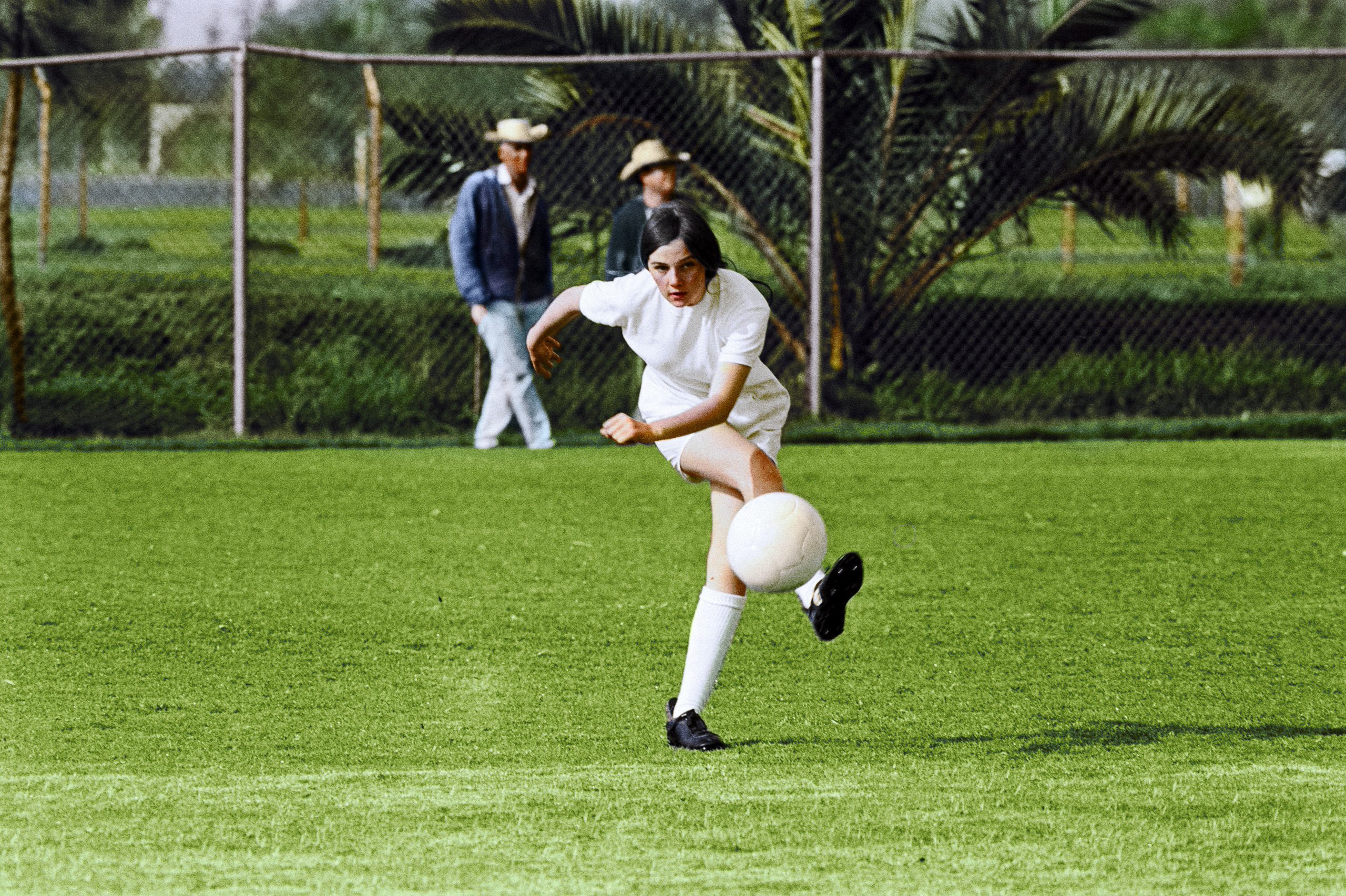 An England player warming up on the pitch