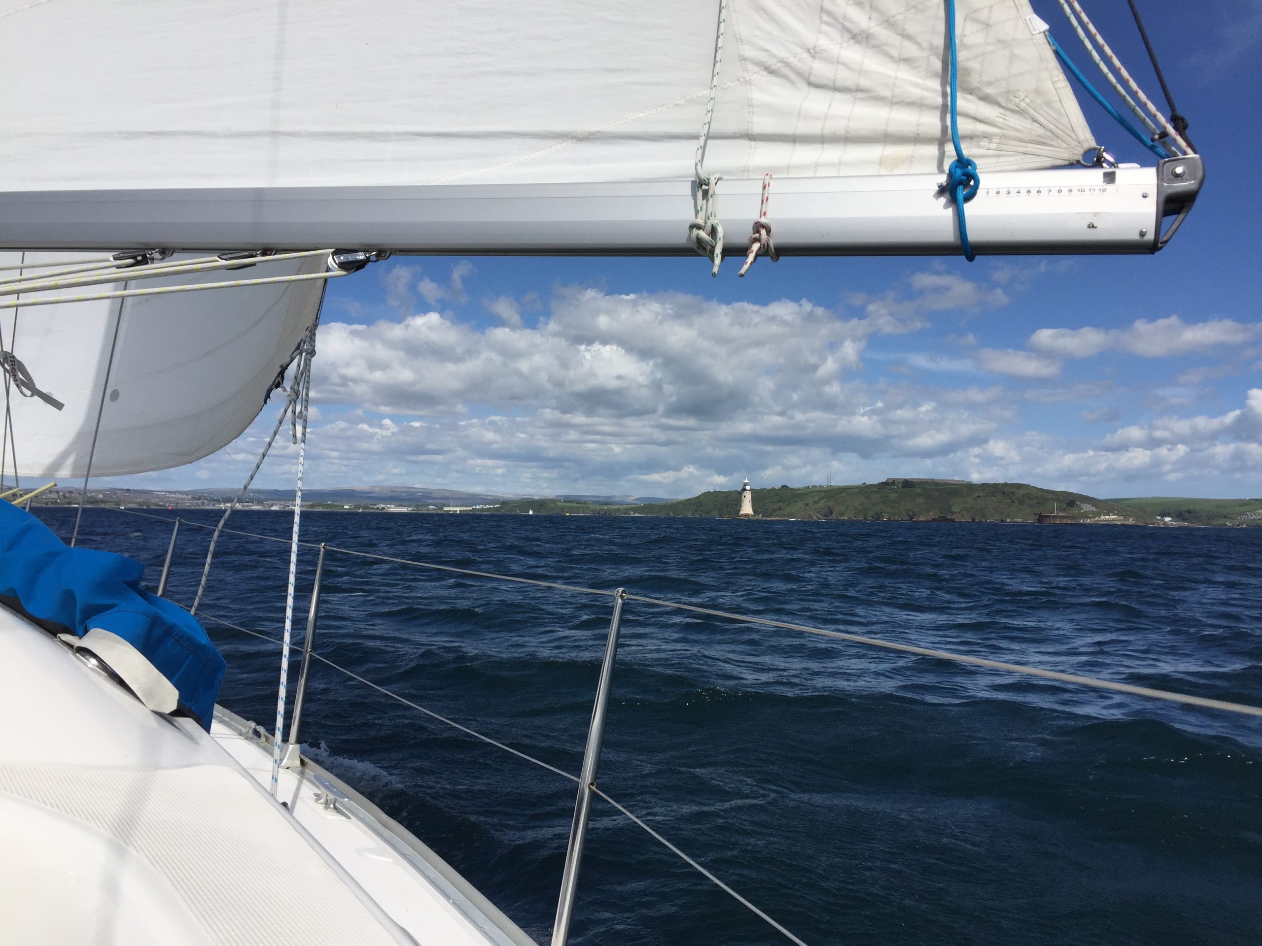 Photo of the sea from a sailing boat