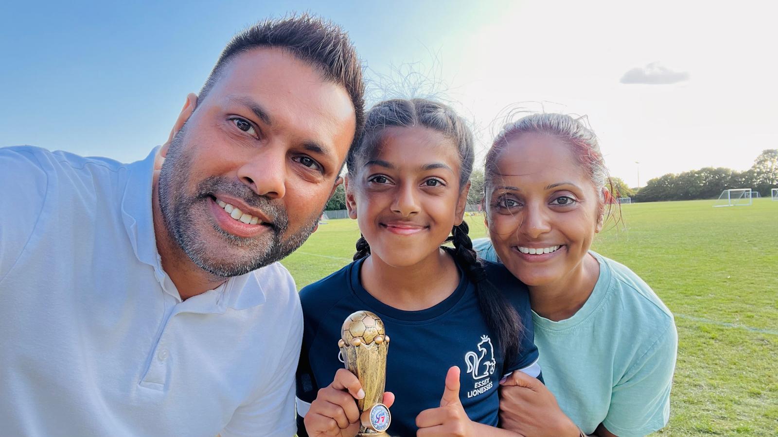 Varsha, daughter and dad