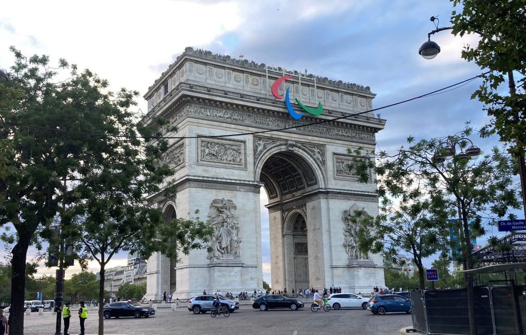 Arc de Triumph paris with Paralympics logo