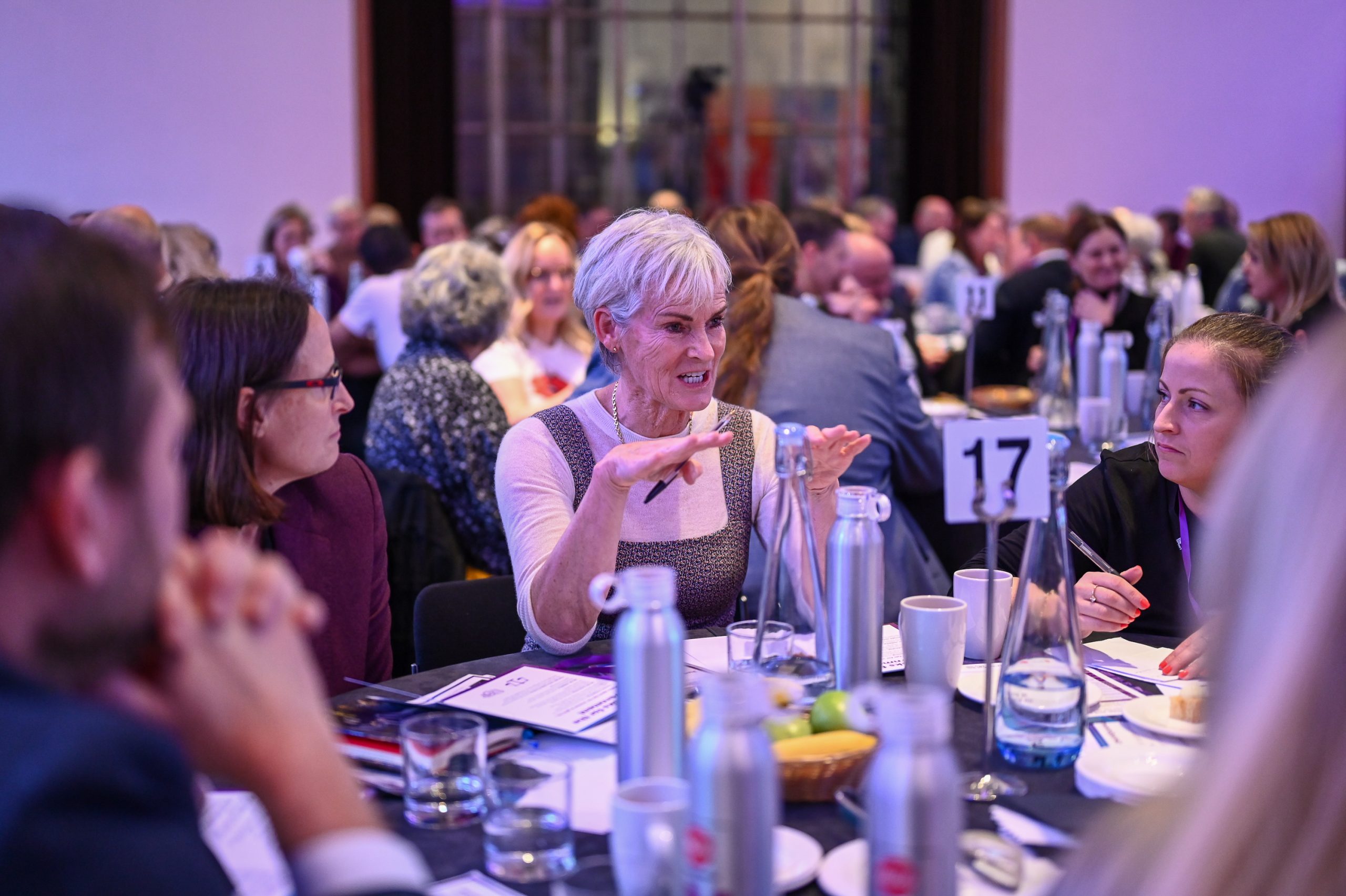Judy Murray taking part in a table discussion