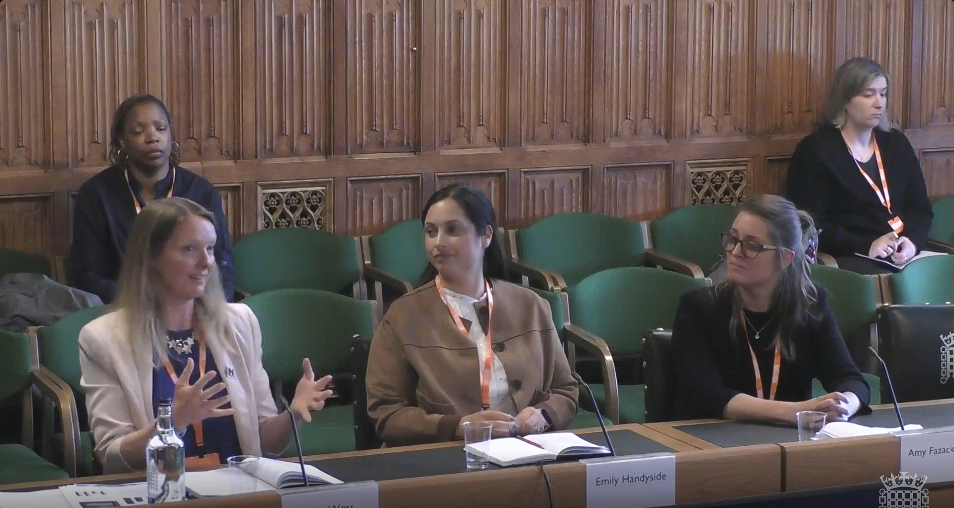 Women in Sport's Lisa West giving evidence in Parliament